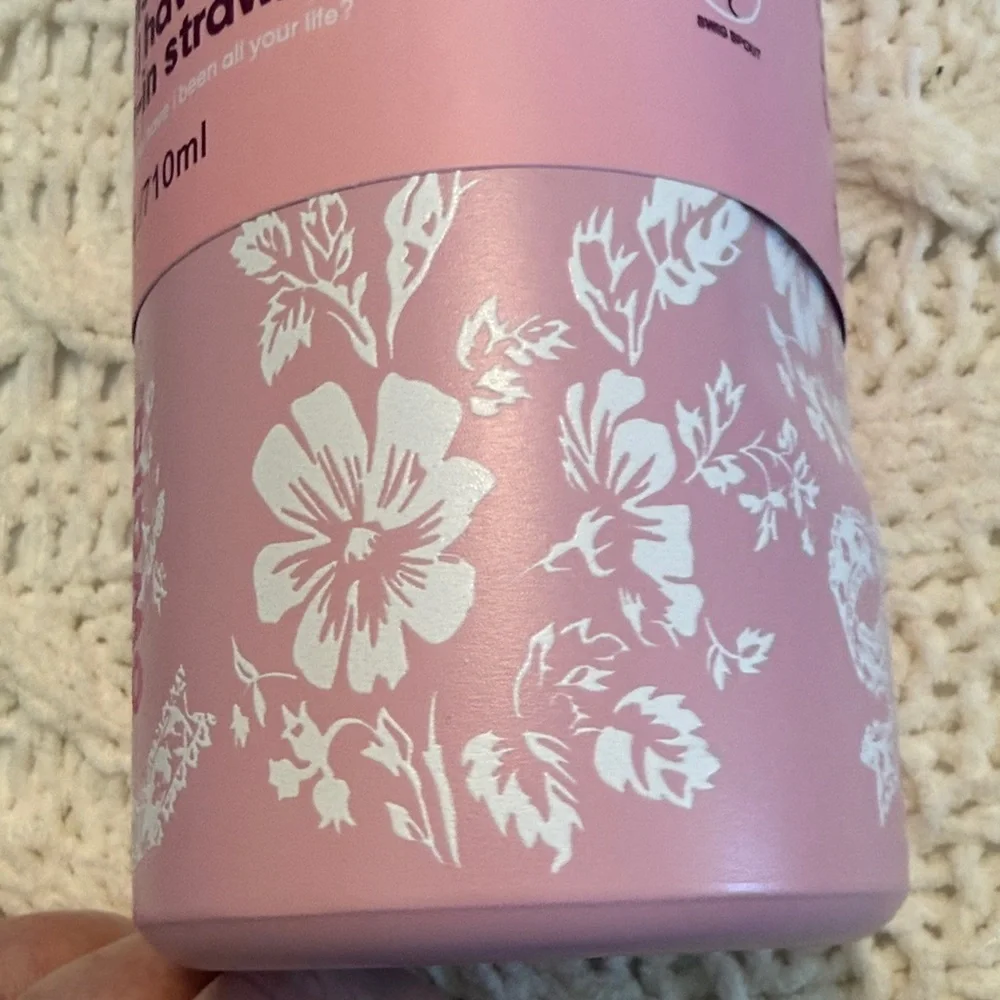 Owala Pink Floral 24 oz Insulated Water Bottle with Built-In Straw - Picture 7 of 9